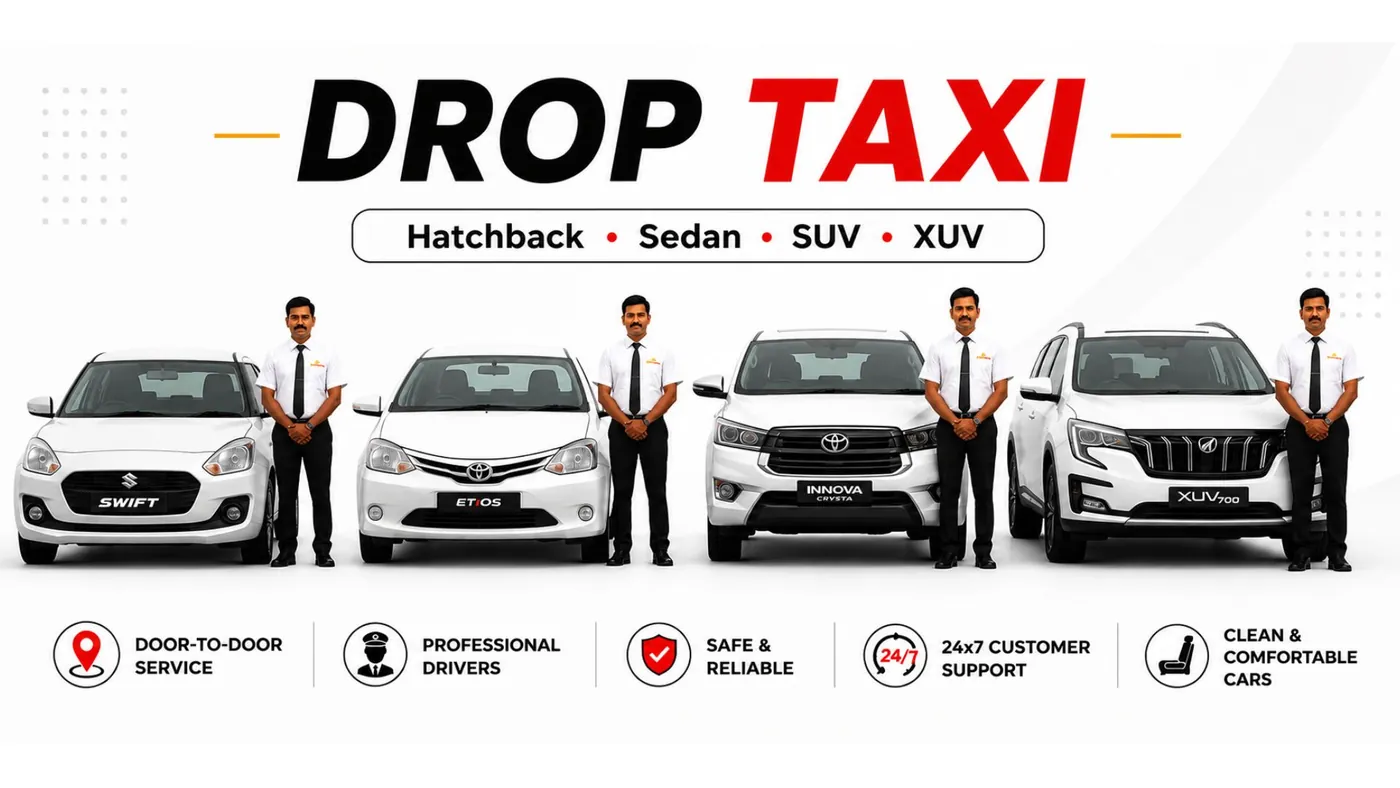 One way drop taxi cabs in Anthiyur, Erode – Universe Drop Taxi